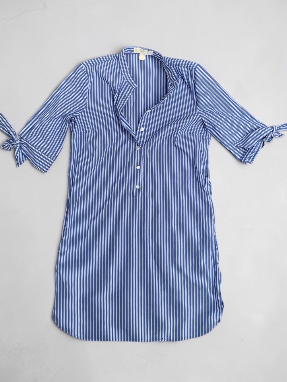 Michael Kors Blue and White Striped Shirt Dress Small